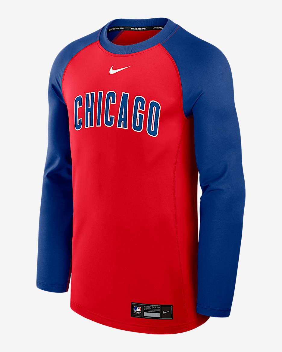 Chicago Cubs Authentic Collection Game Time Men's Nike Dri-FIT MLB Pullover Crew - Red
