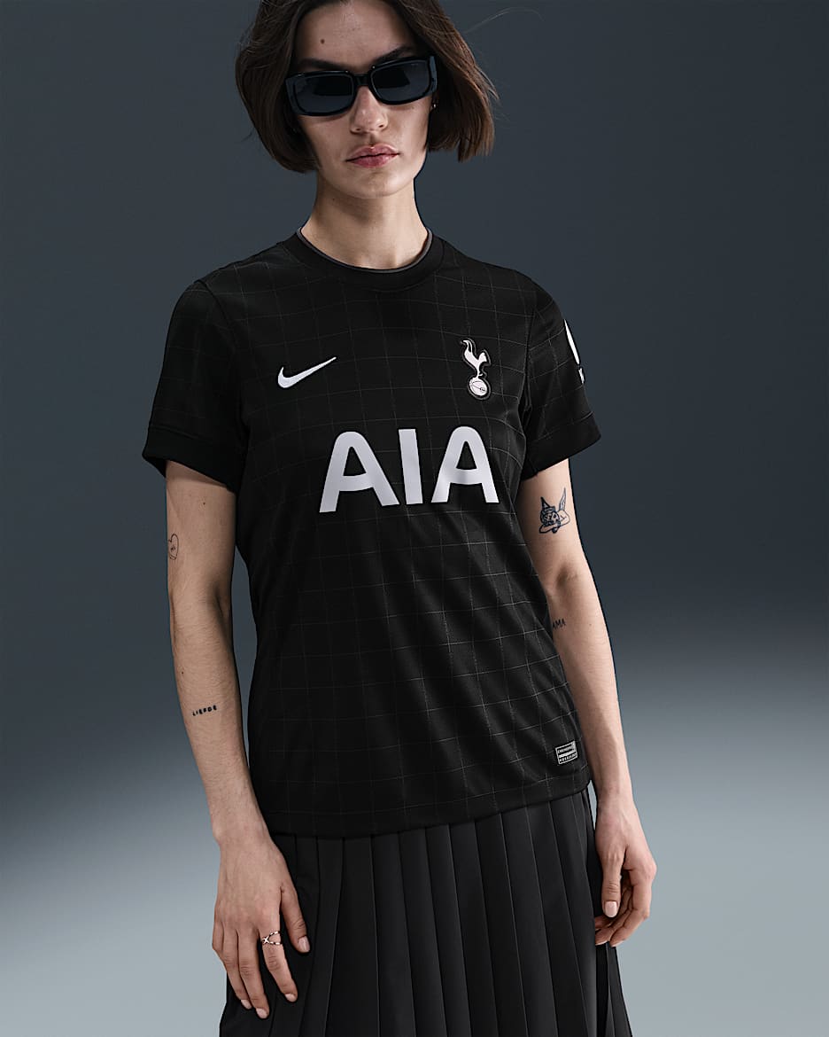 Maglia da calcio replica Nike Dri-FIT Tottenham Hotspur 2025/26 Stadium da uomo – Away - Nero/Light Iron Ore