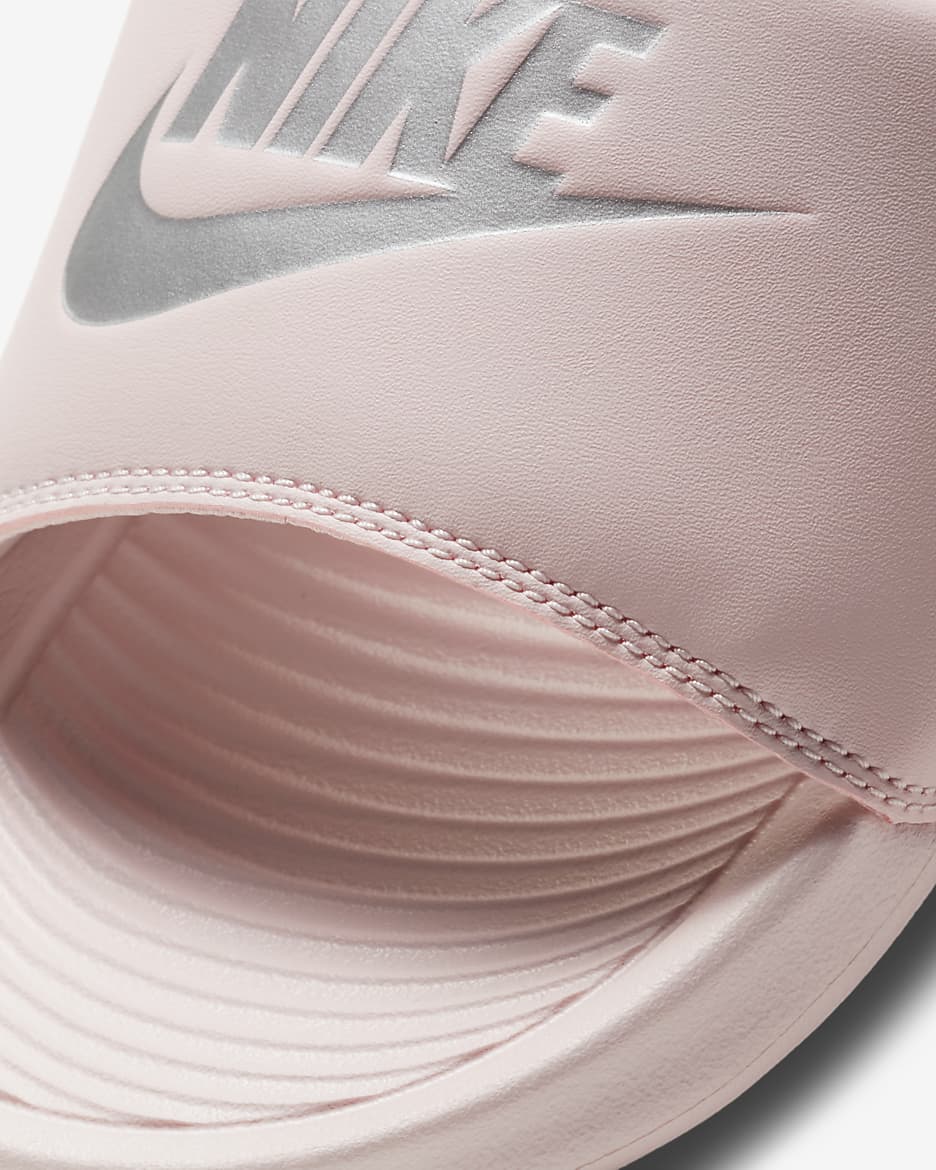 Nike Victori One Chanclas - Mujer - Barely Rose/Barely Rose/Plata metalizado