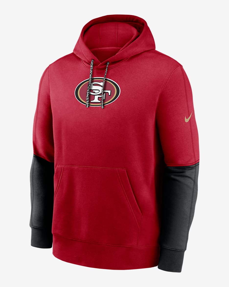 Sudadera con gorro sin cierre Nike de la NFL para hombre San Francisco 49ers Sideline Team Issue Club - Negro