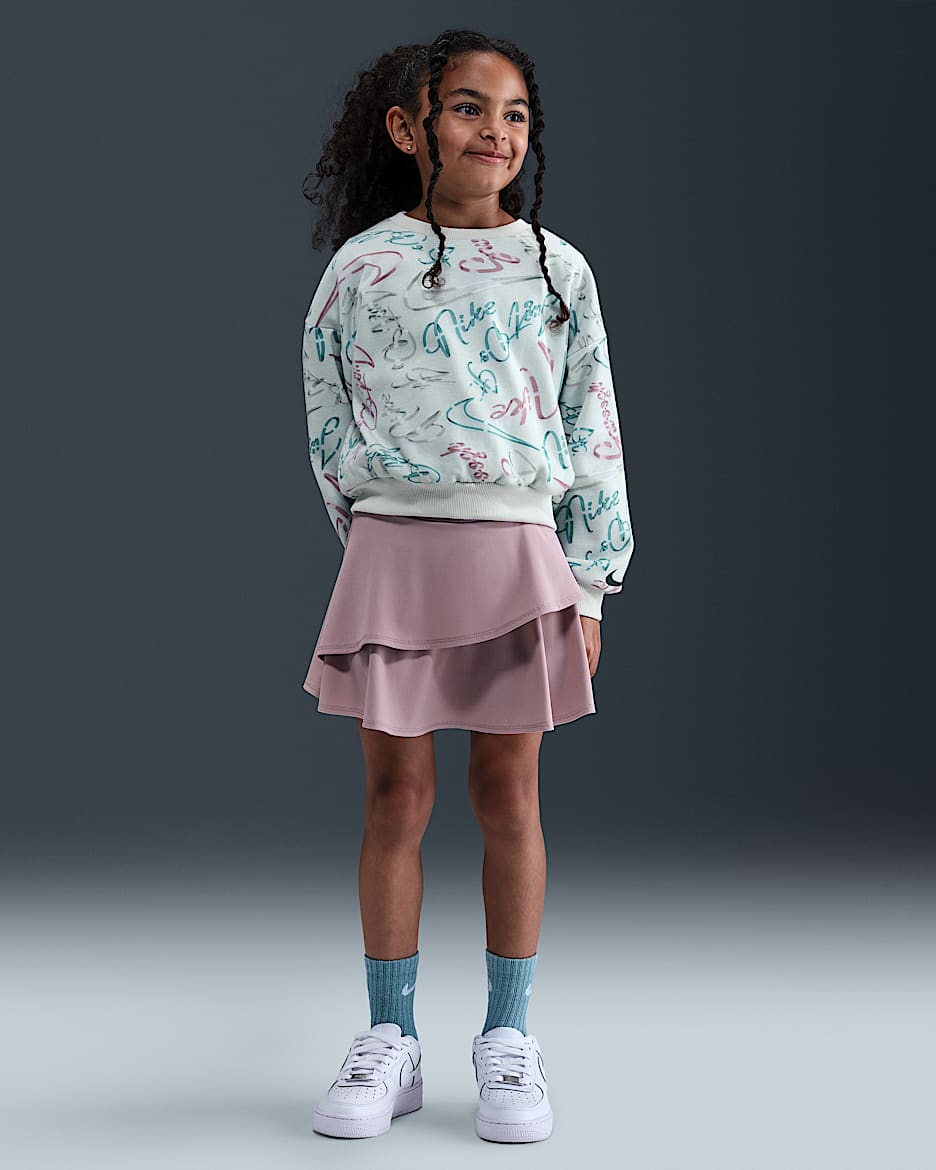 Nike Swoosh On Pointe Little Kids' Floral Futura 2-Piece Scooter Set - Plum Fog