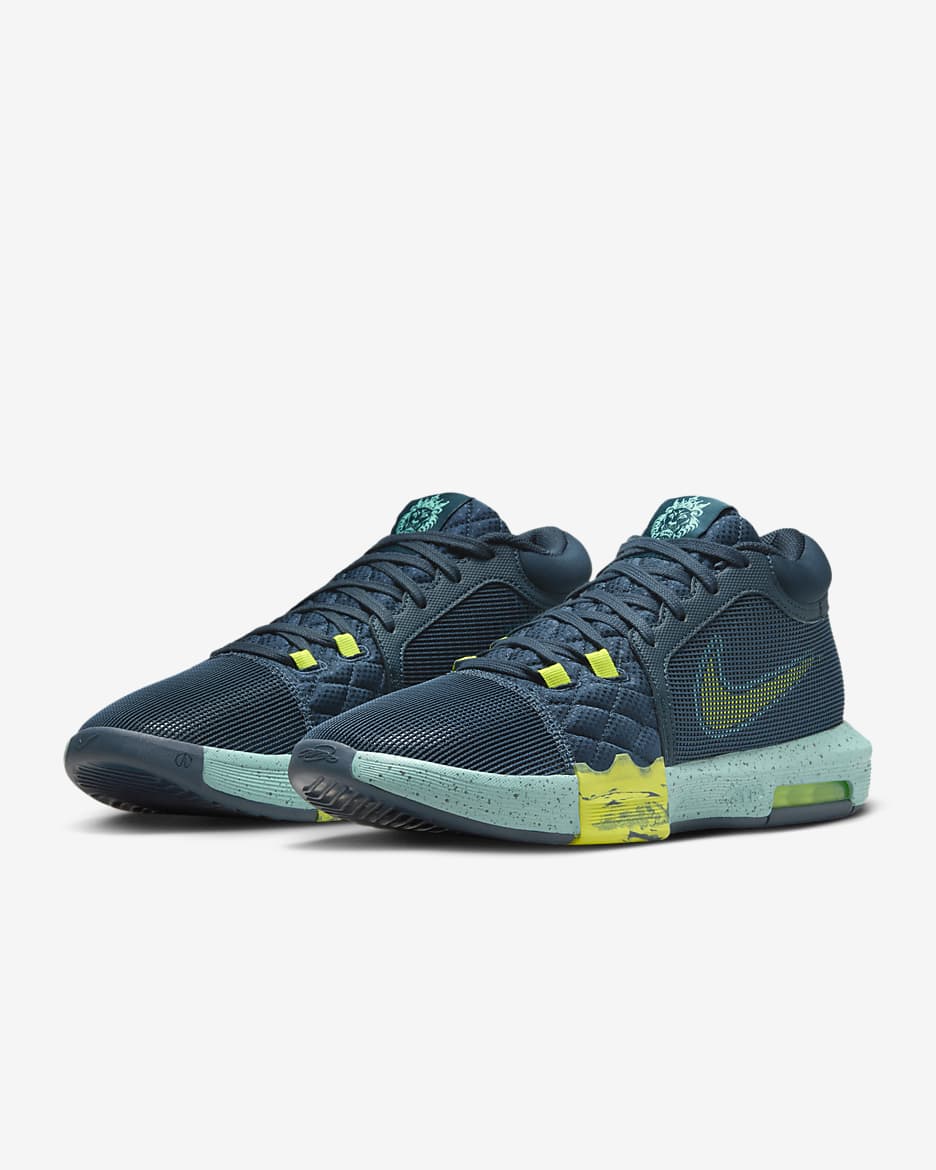 LeBron Witness 8 Basketball Shoes - Armoury Navy/Green Frost/Bicoastal/Cyber