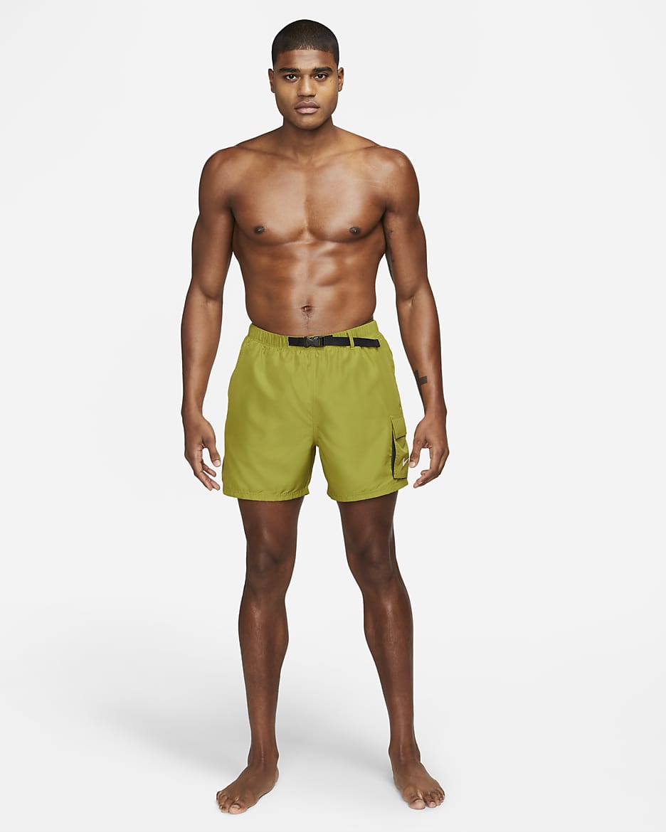 Nike Men's 5" Belted Packable Swim Trunks - Moss