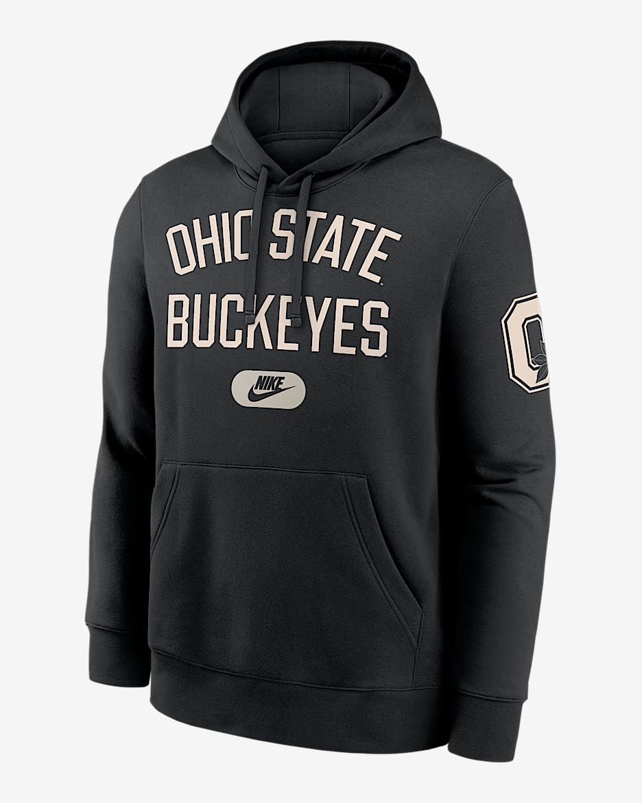 Ohio State Club Men's Nike College Pullover Hoodie - Black
