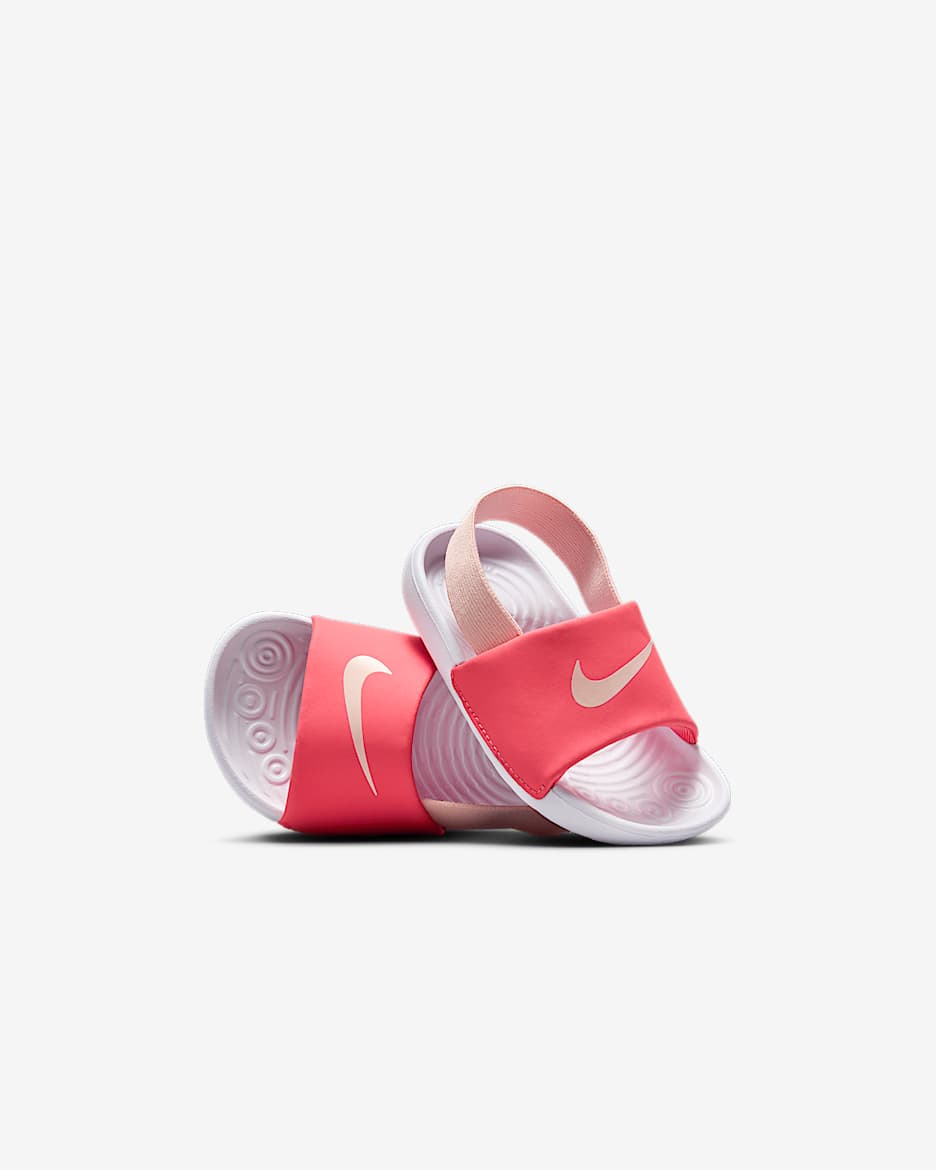 Nike Kawa Badeslipper für Babys und Kleinkinder - Magic Ember/Weiß/Echo Pink
