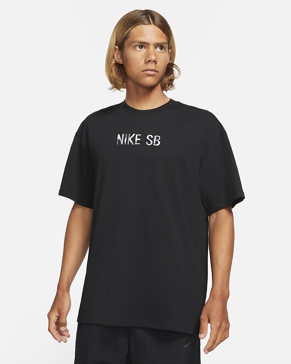Playera de skateboarding para hombre Nike SB - Negro