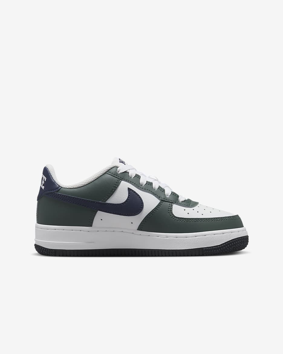 Nike Air Force 1 Older Kids' Shoes - Vintage Green/White/Obsidian