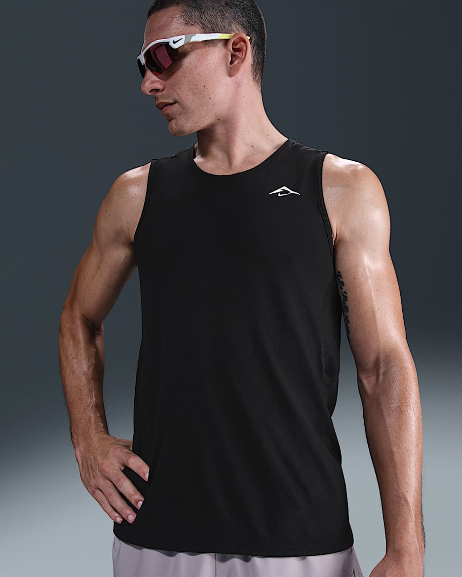 Nike Solar Chase Men's Dri-FIT ADV Running Tank Top - Black/Summit White