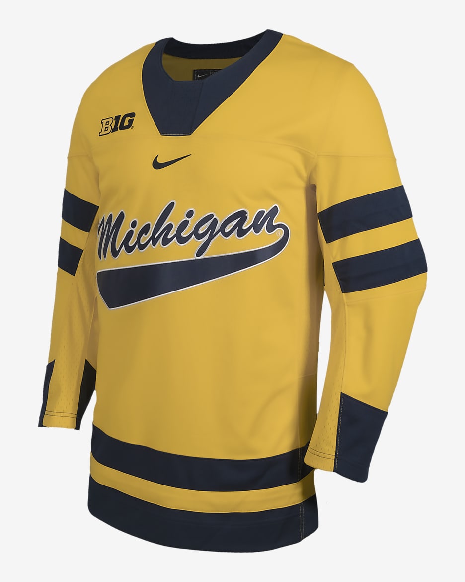 Jersey de hockey universitario Nike para hombre Michigan - Amarillo