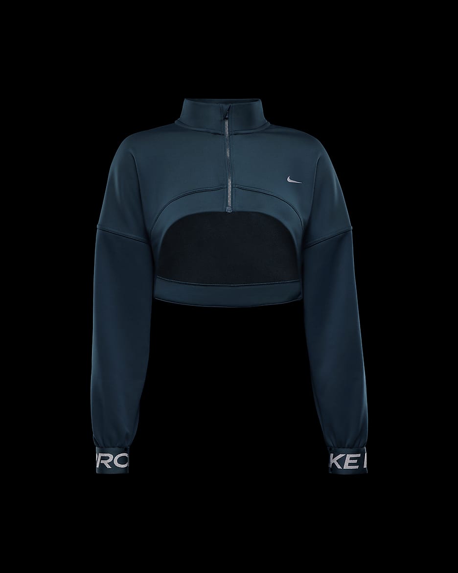 Nike Pro-trøje i fleece til kvinder - Armory Navy