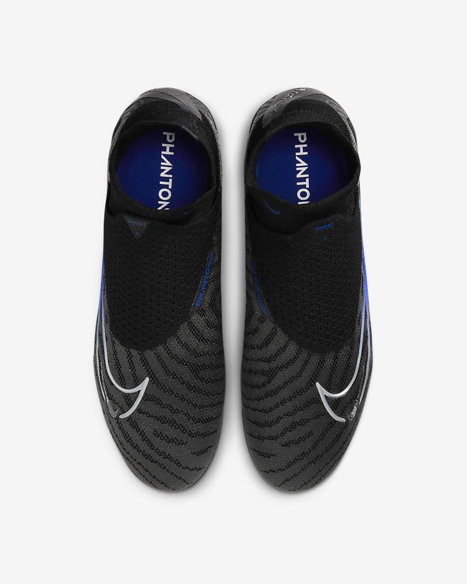 Tacos de fútbol high para terreno firme Nike Phantom GX Elite - Negro/Hiperroyal/Cromo