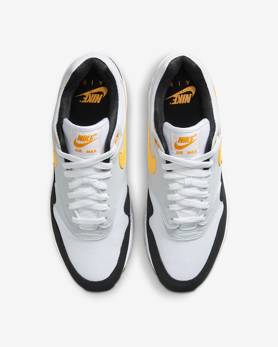 Nike Air Max 1-sko til mænd - hvid/sort/Pure Platinum/University Gold