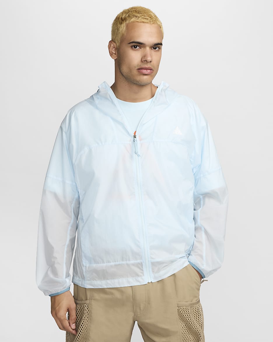 Veste coupe-vent Nike ACG « Cinder Cone » pour homme - Glacier Blue/Denim Turquoise/Summit White