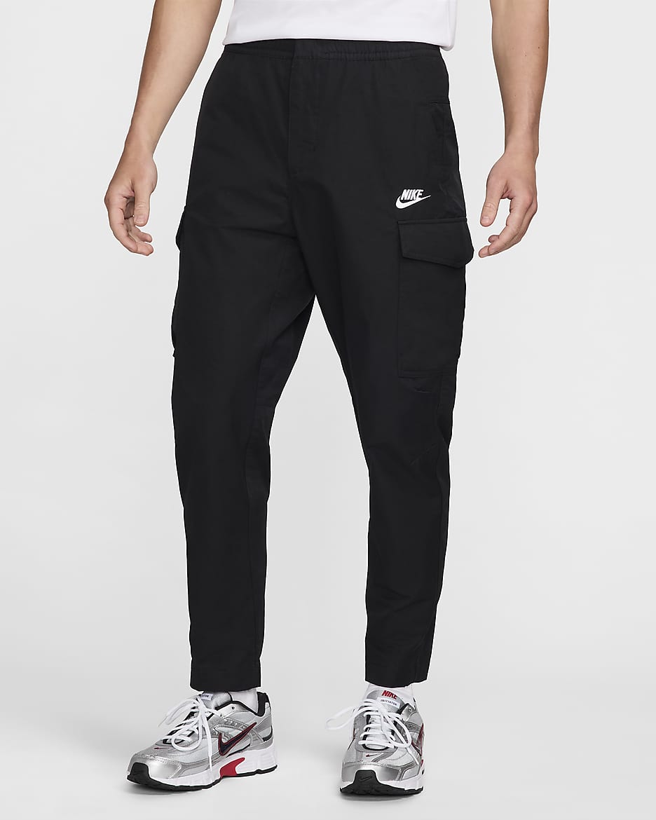 Nike Sportswear Men's Unlined Utility Cargo Trousers - Black/White