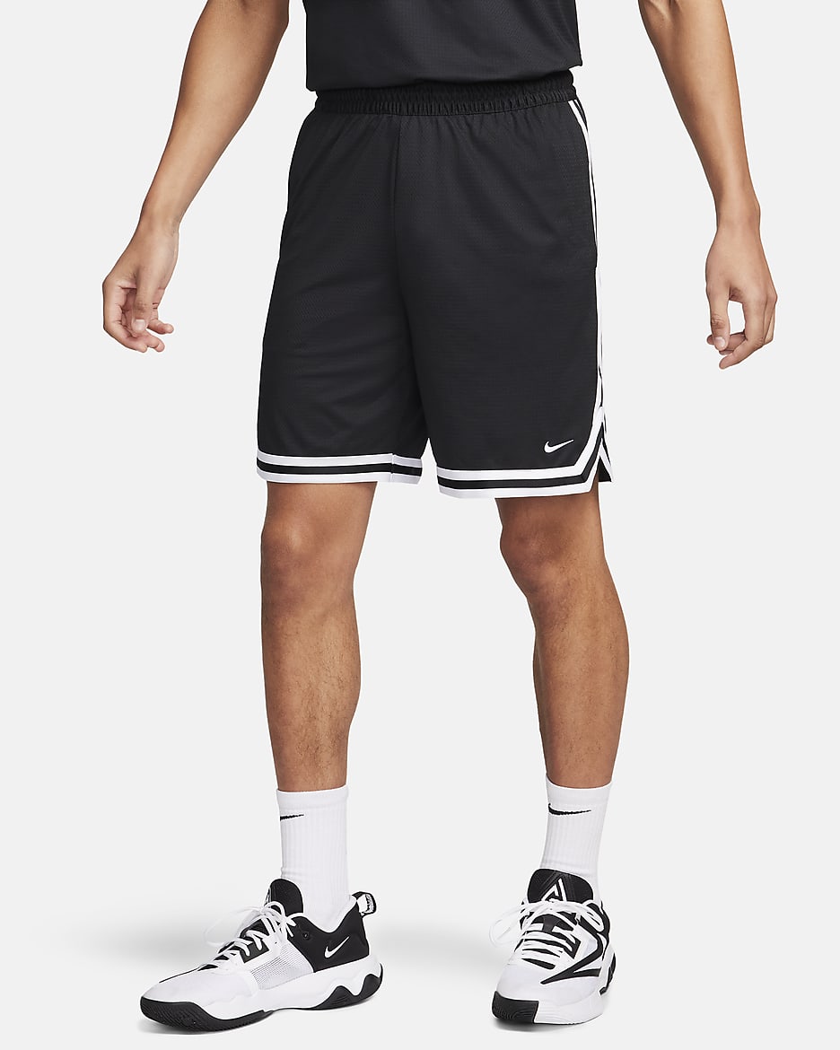 Shorts de básquetbol de 20 cm Dri-FIT para hombre Nike DNA - Negro/Blanco/Blanco