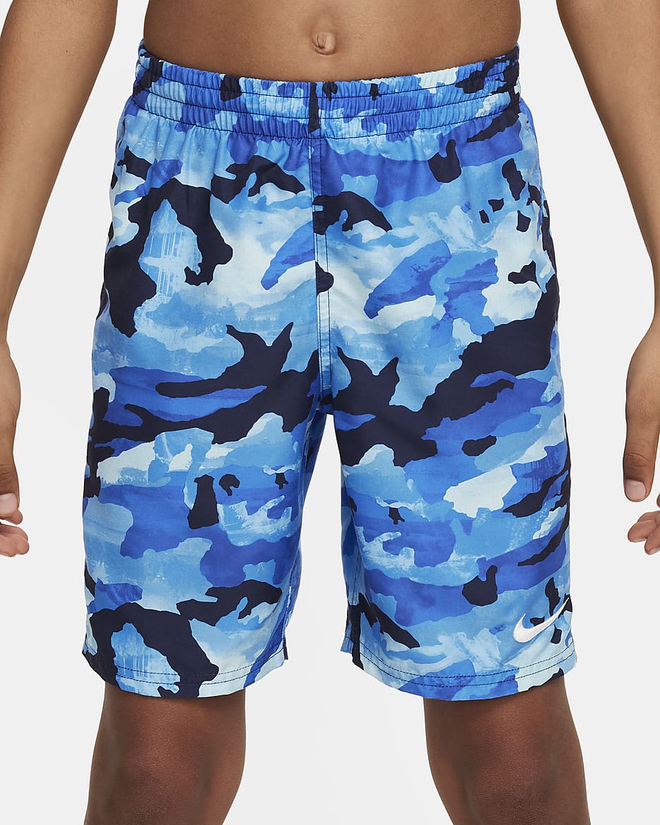 Shorts de voleibol de 18 cm para niño talla grande Natación Nike Classic Camo - Azul marino medianoche