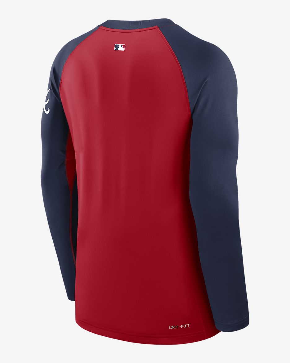 Atlanta Braves Authentic Collection Game Time Men's Nike Dri-FIT MLB Long-Sleeve T-Shirt - Red