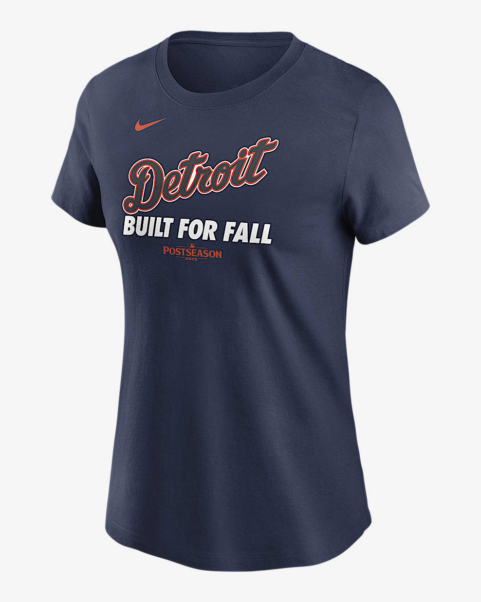 Detroit Tigers 2025 Postseason Authentic Collection Women's Nike MLB T-Shirt - Navy
