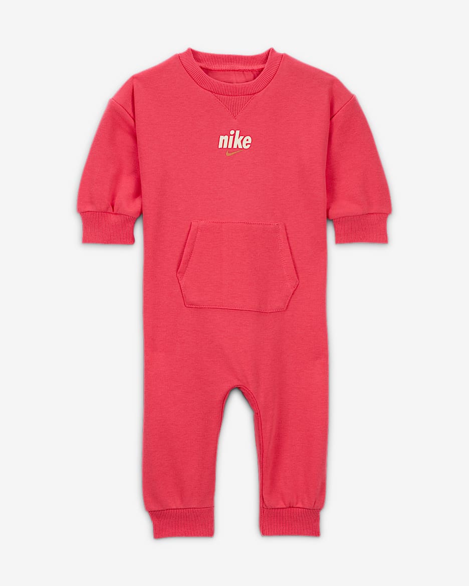 Nike Everyone From Day One Baby (0–9M) Crew Overalls - Aster Pink