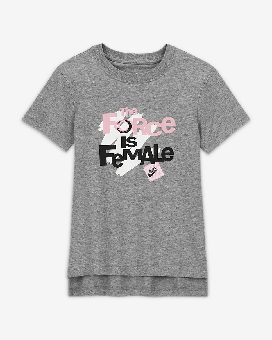 Nike Sportswear Big Kids' (Girls') T-Shirt - Dark Grey Heather