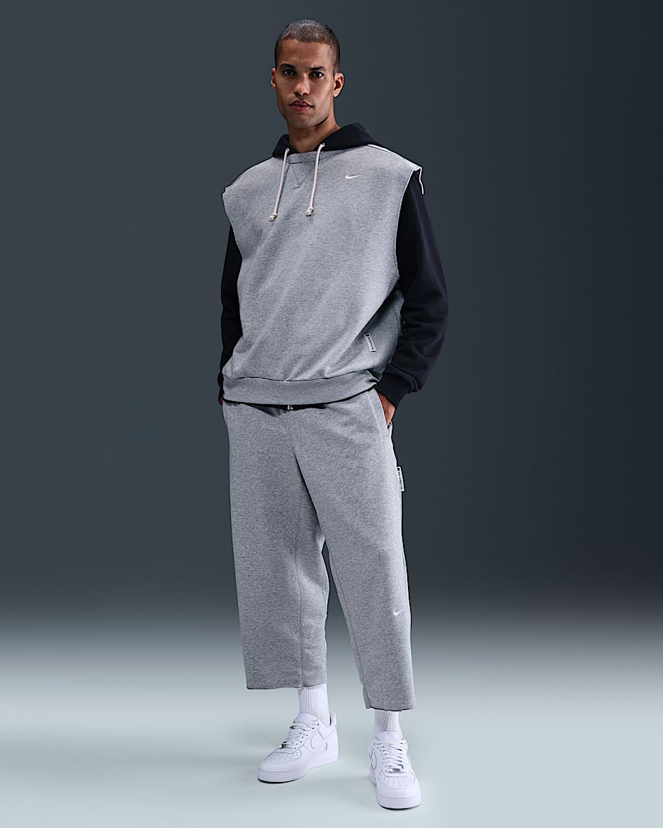 Nike Standard Issue Men's Dri-FIT 7/8-Length Basketball Pants - Dark Grey Heather/Pale Ivory