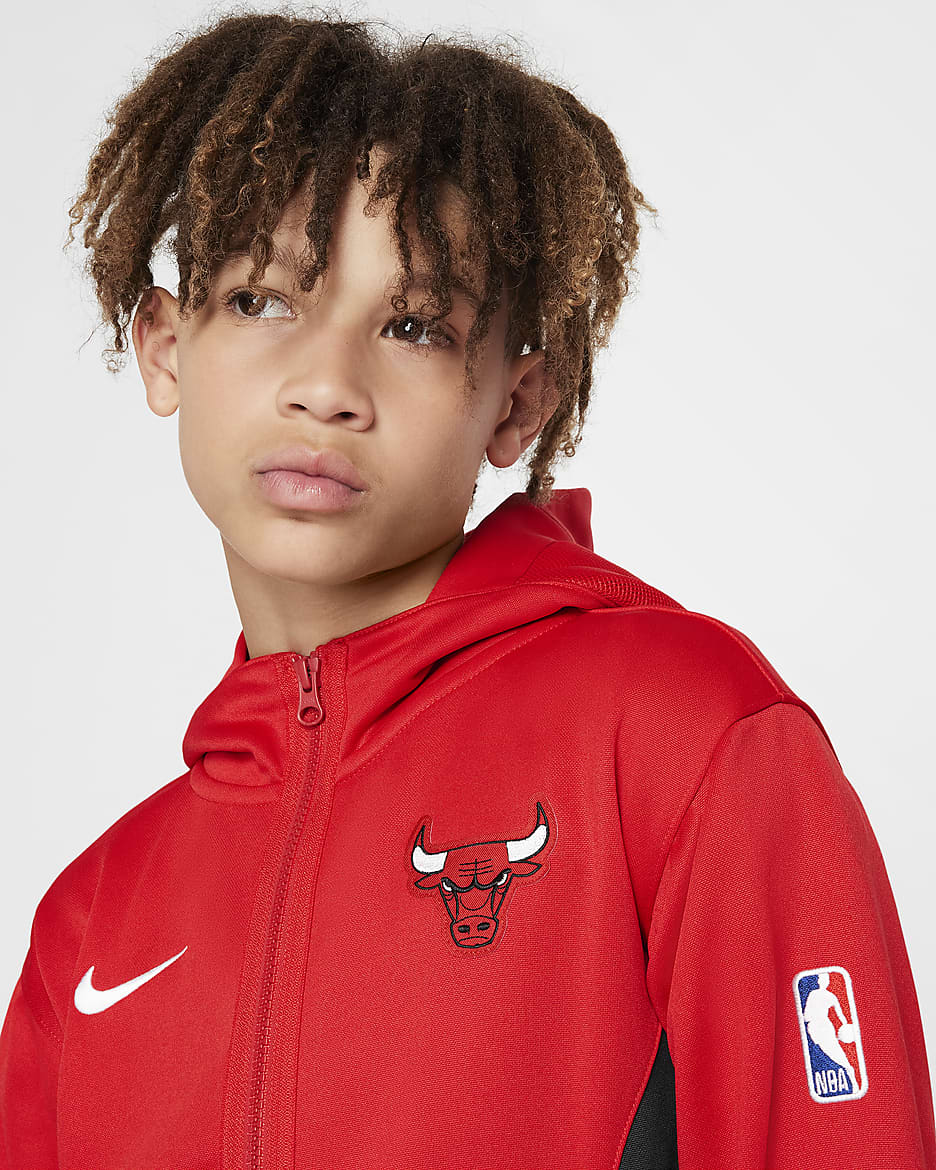 Chicago Bulls Showtime Sudadera con capucha y cremallera completa Nike Dri-FIT de la NBA - Niño/a - University Red