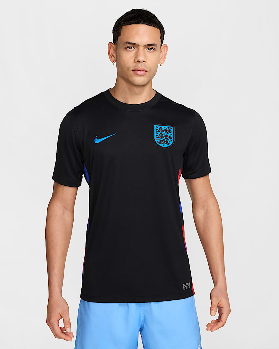 England 2025 Stadium Away (Frauenteam) Nike Dri-FIT Replika-Fußballtrikot (Herren) - Schwarz/Light Photo Blue