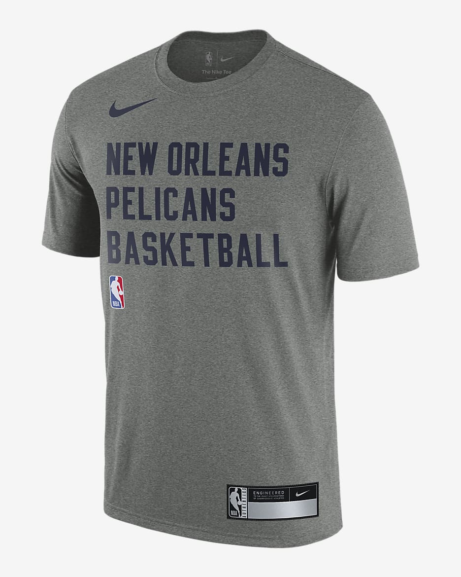 New Orleans Pelicans Men's Nike Dri-FIT NBA Practice T-Shirt - Tumbled Grey/Flat Silver/Heather