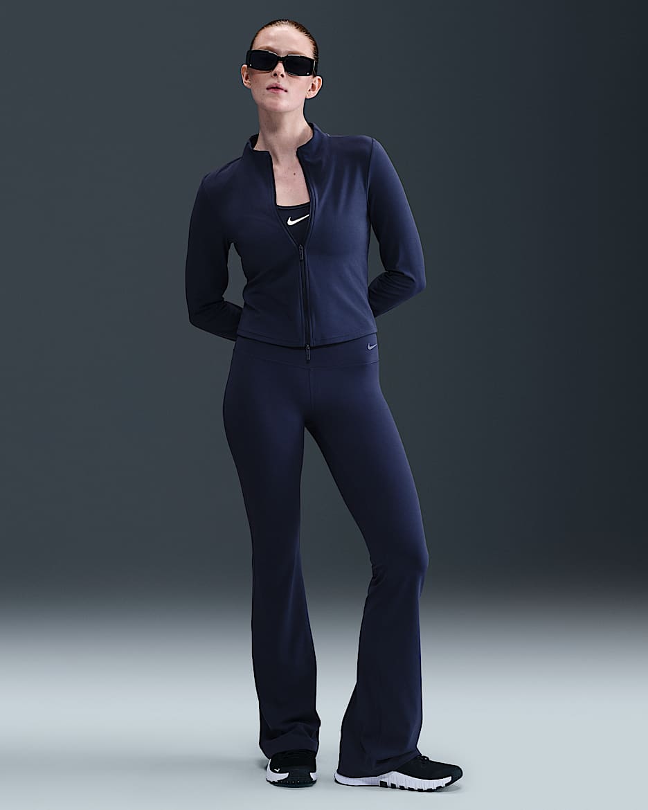Nike Zenvy Women's High-Waisted Flared Leggings - Midnight Navy/Black