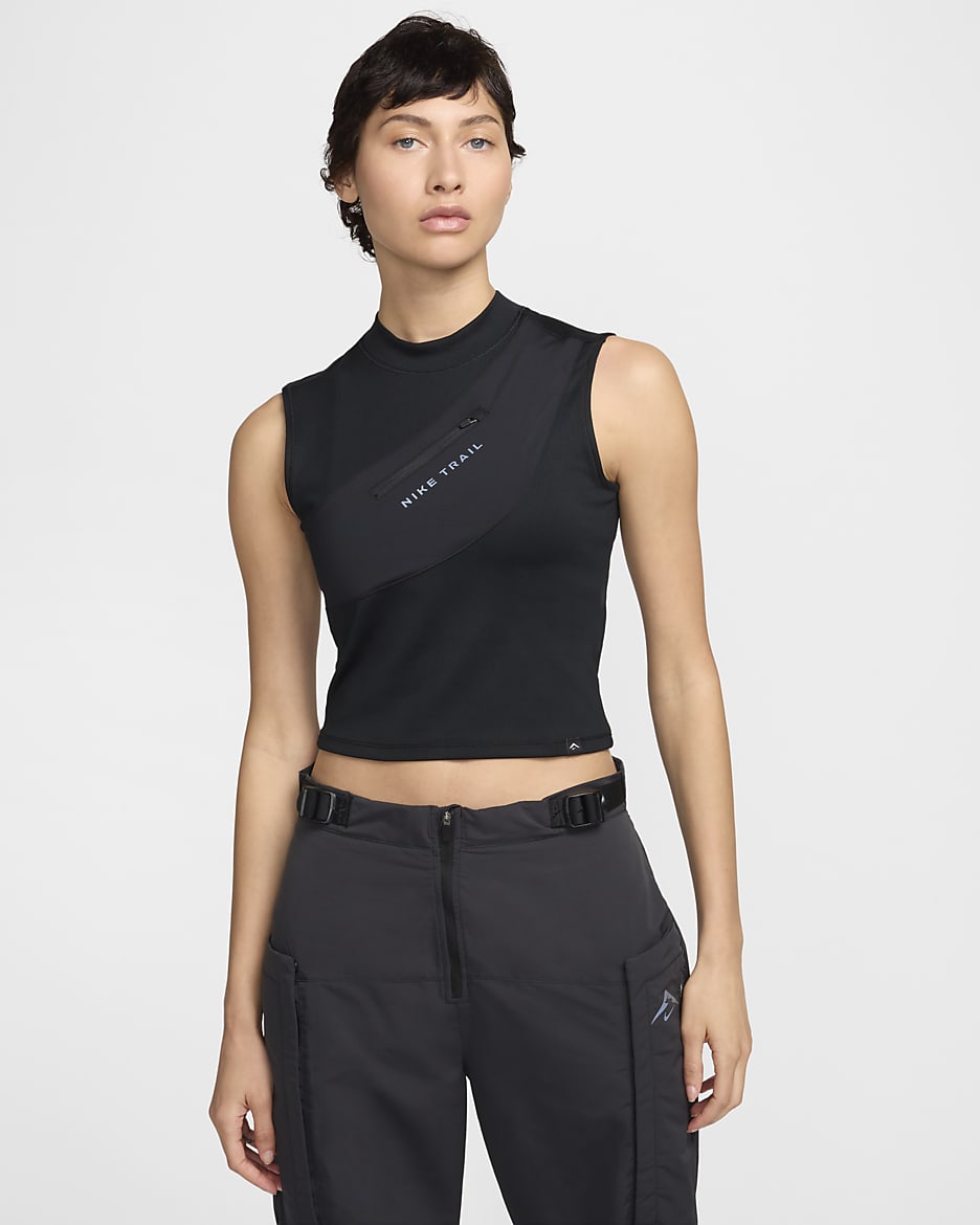 Nike Trail Women's Dri-FIT Storage Running Tank Top - Black/Anthracite