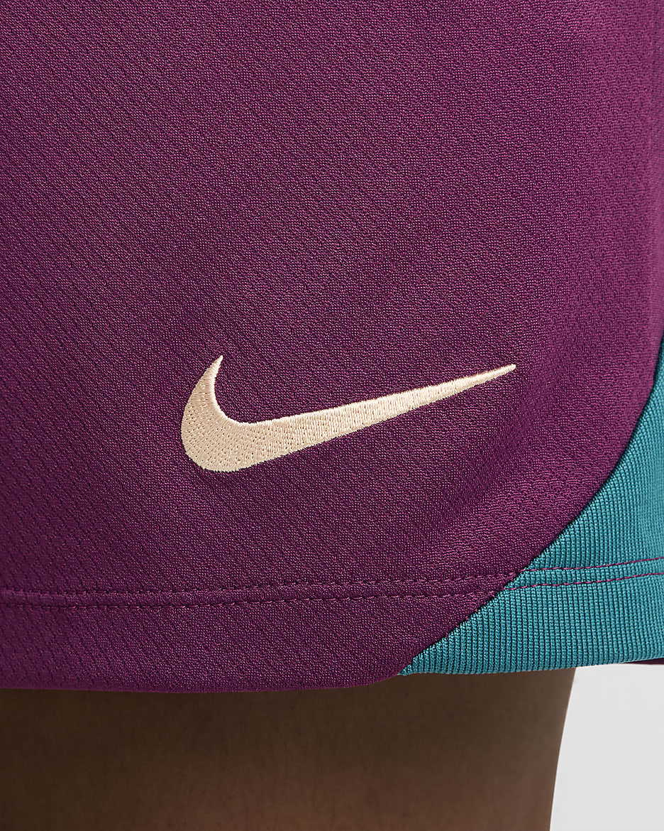 Short de foot en maille Jordan Dri-FIT Paris Saint-Germain Strike pour femme - Bordeaux/Geode Teal/Guava Ice