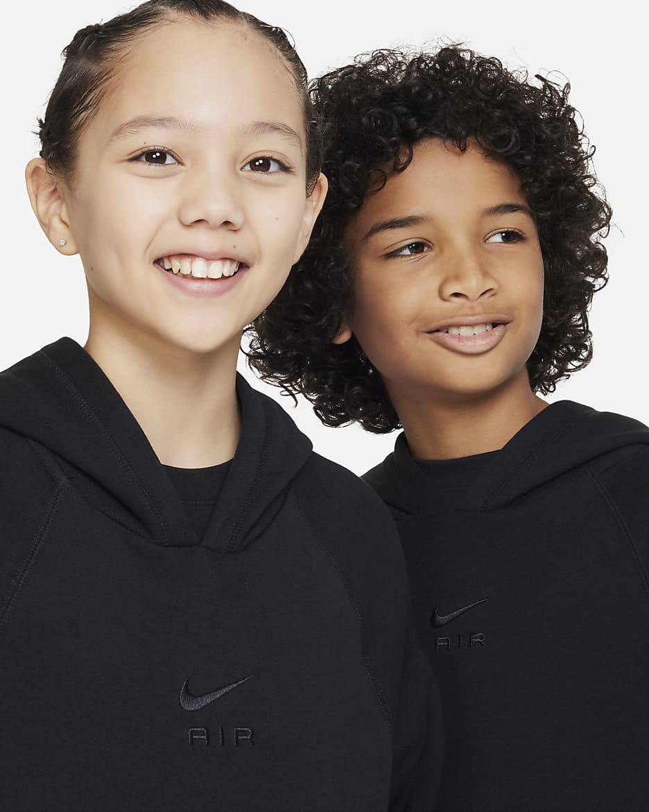 Nike Air Big Kids' Pullover Hoodie - Black/Black