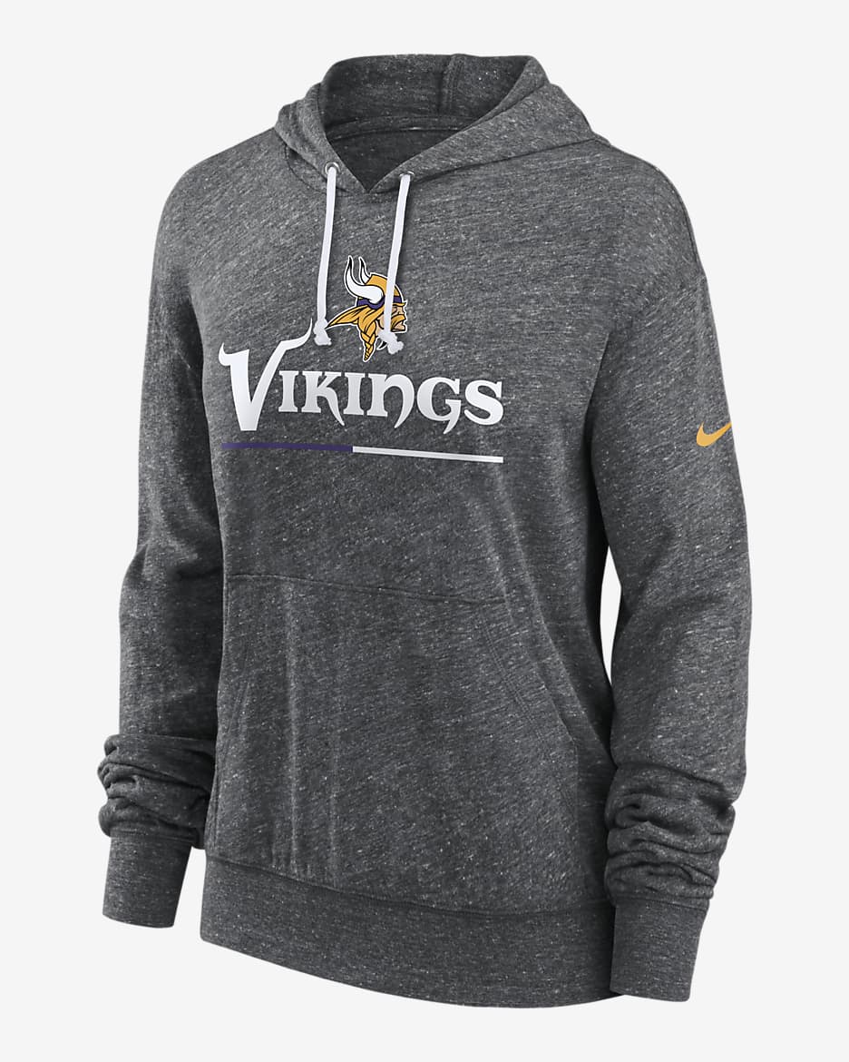 Nike Spirit Gym Vintage (NFL Minnesota Vikings) Women's Pullover Hoodie - Charcoal Heather