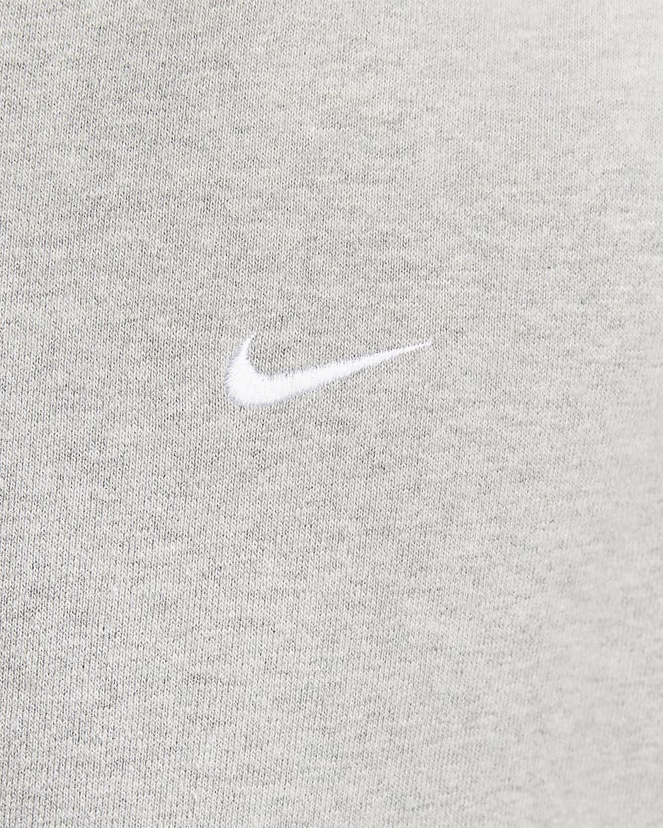 Nike Solo Swoosh Herren-Hoodie mit durchgehendem Reißverschluss - Dark Grey Heather/Weiß