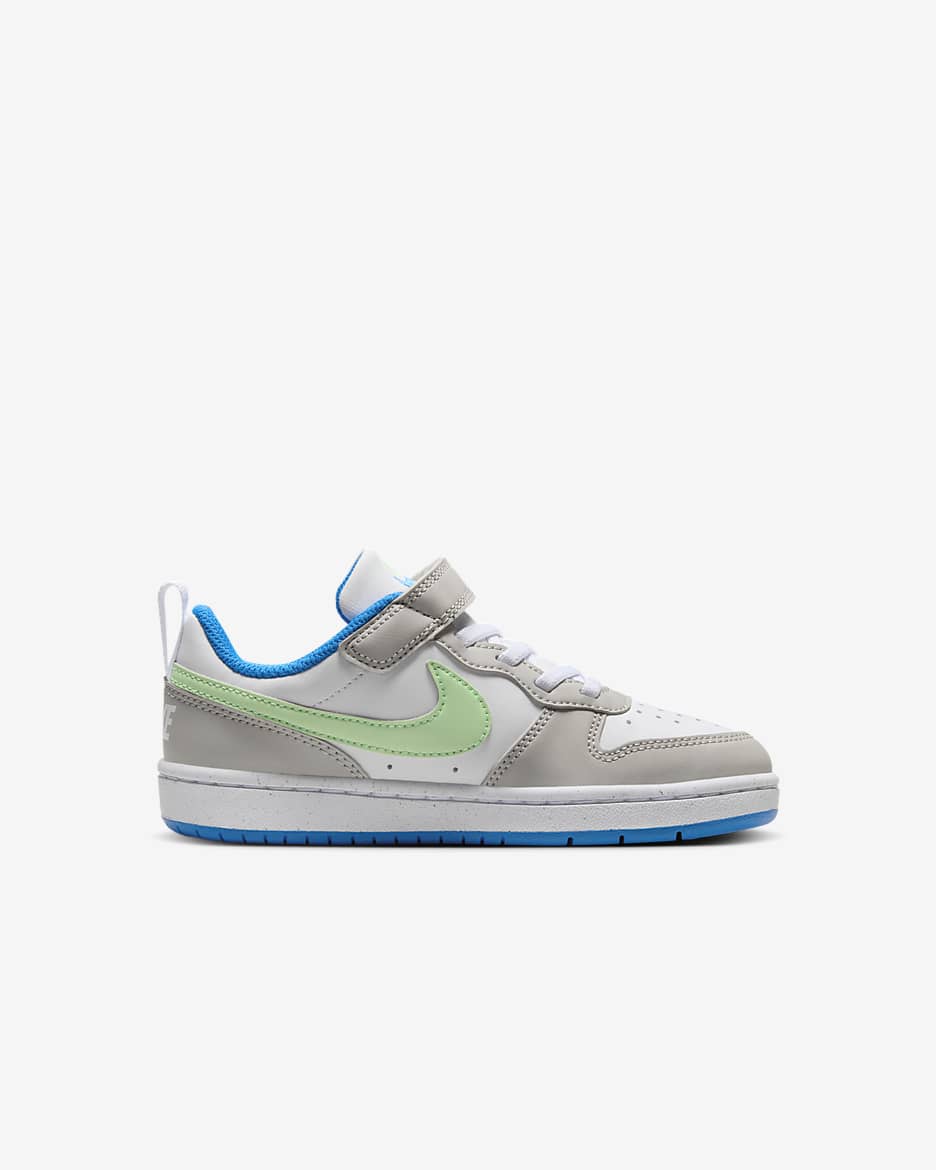 Nike Court Borough Low Recraft Little Kids' Shoes - Light Iron Ore/White/Photo Blue/Vapor Green