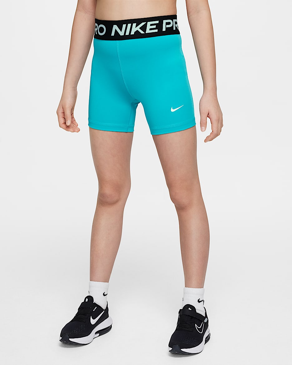 Nike Pro Shorts (Mädchen) - Dusty Cactus/Schwarz/Weiß