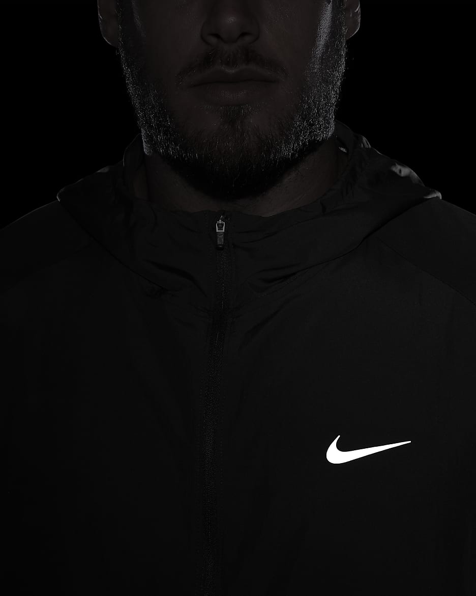 Veste de running déperlante Nike Miler pour homme - Noir/Noir
