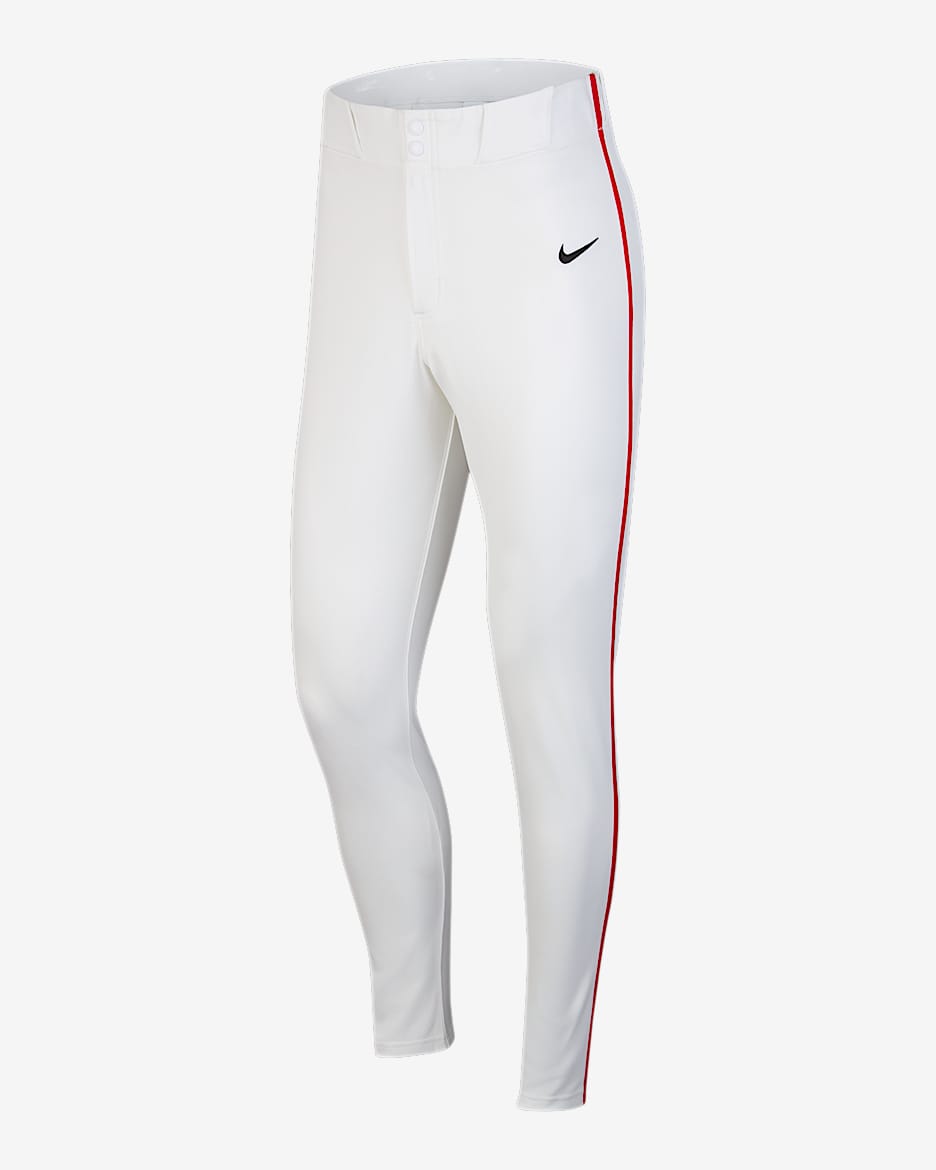 Pants de béisbol entubados para hombre Nike Vapor Select - Blanco/Rojo universitario/Negro