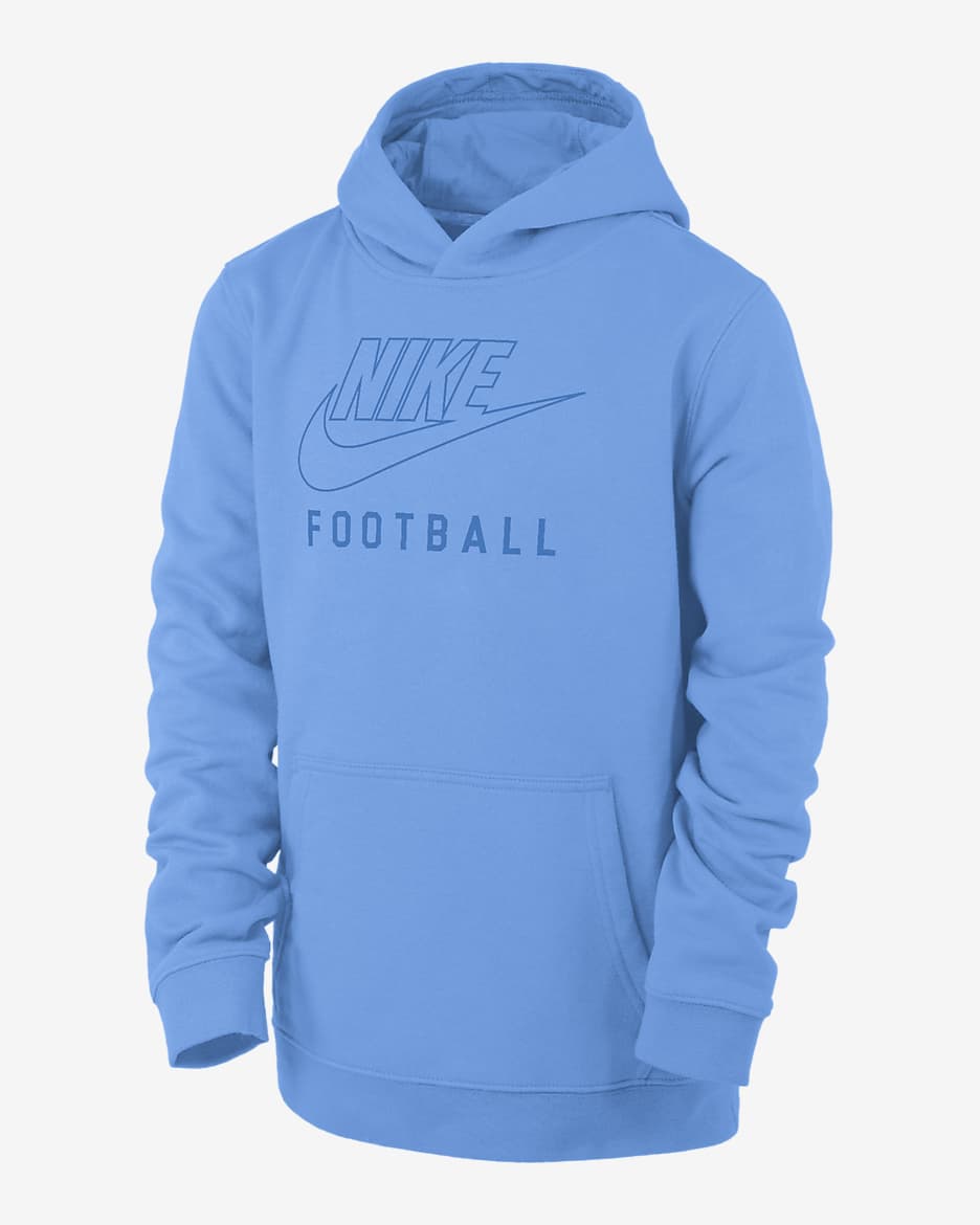 Sudadera con gorro sin cierre de fútbol para niños talla grande Nike Swoosh Club Fleece - Azul universitario