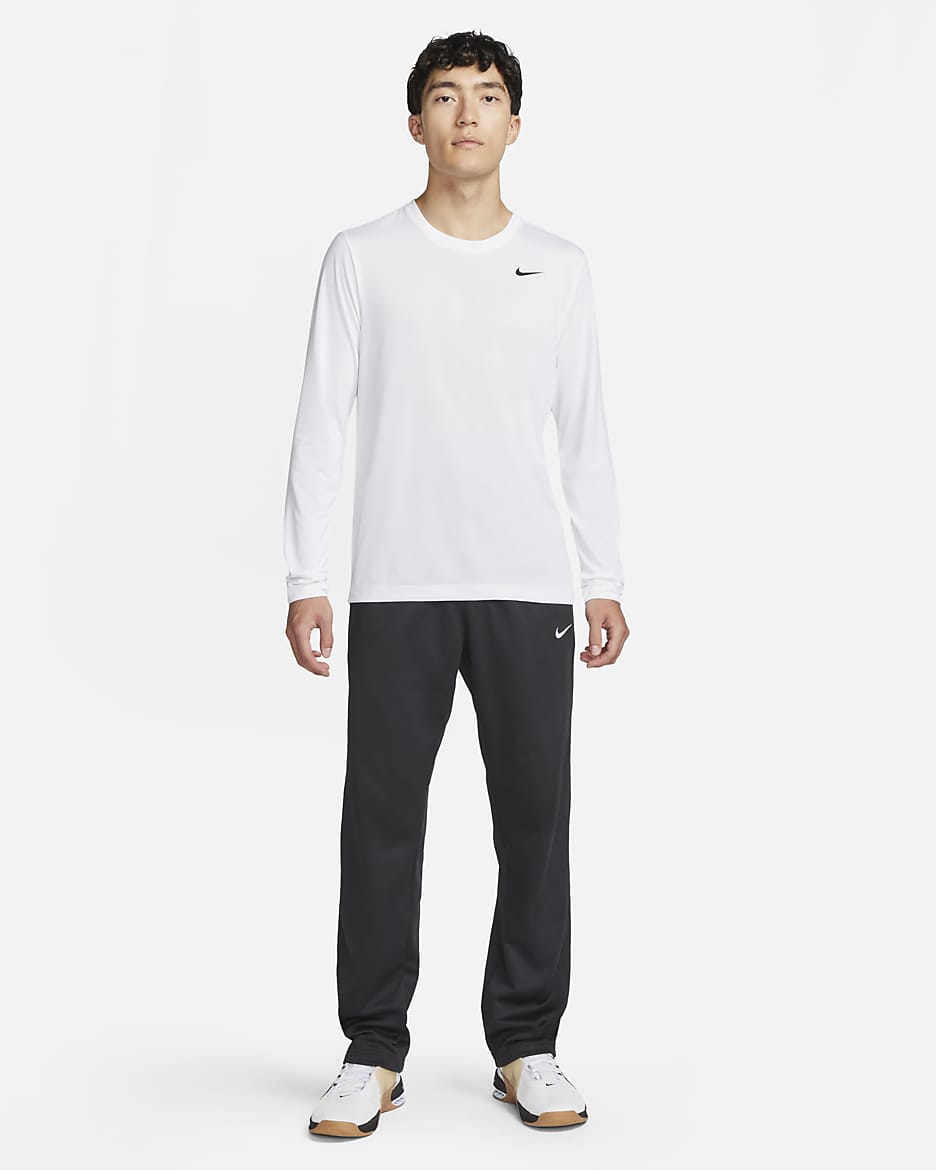 Nike Dri-FIT Legend Men's Long-Sleeve Fitness Top - White/Black