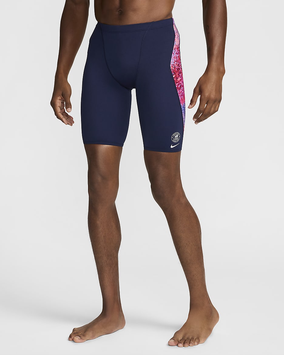 Nike Swim Cloud Team USA Men's HydraStrong Print Jammer - Multi-Color