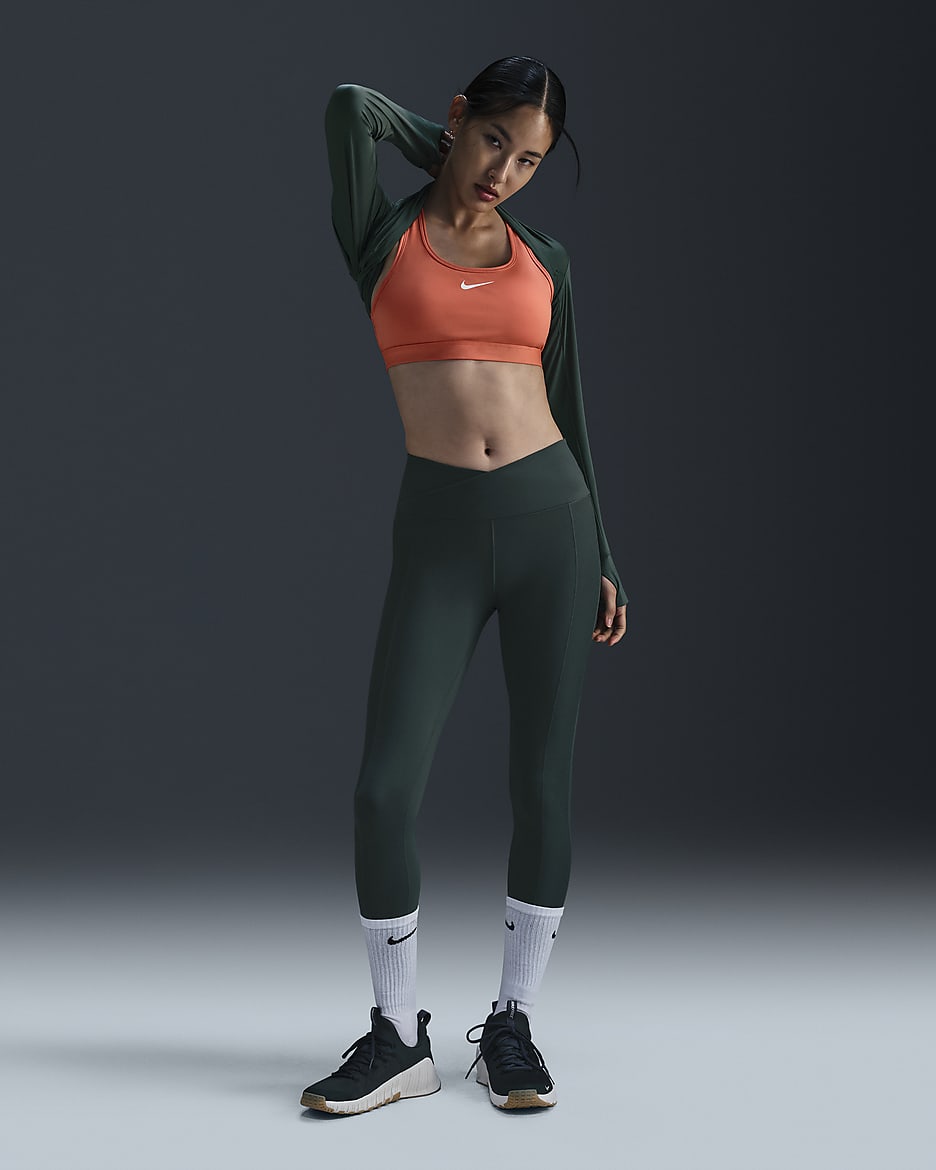 Nike One Wrap Women's High-Waisted 7/8 Leggings - Vintage Green/White