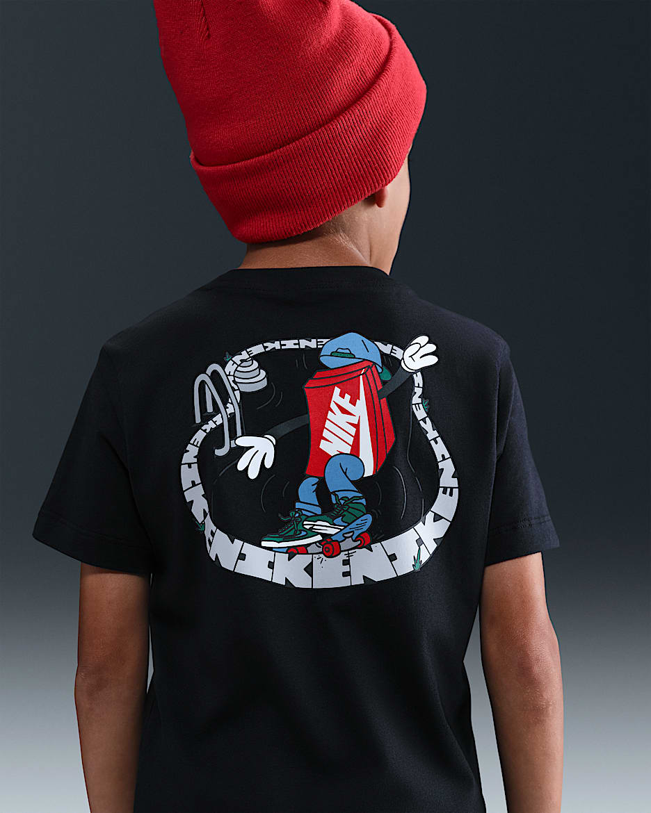 Playera para niños talla grande Nike Sportswear - Negro
