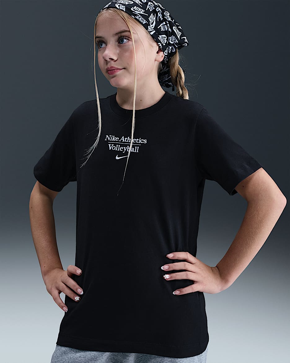 Playera para niños talla grande Nike Volleyball - Negro