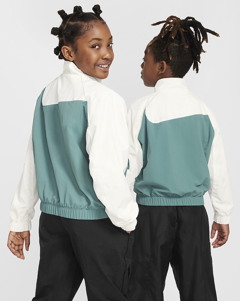 Nike Sportswear Amplify Older Kids' Woven Full-Zip Jacket - Bicoastal/Sail/White