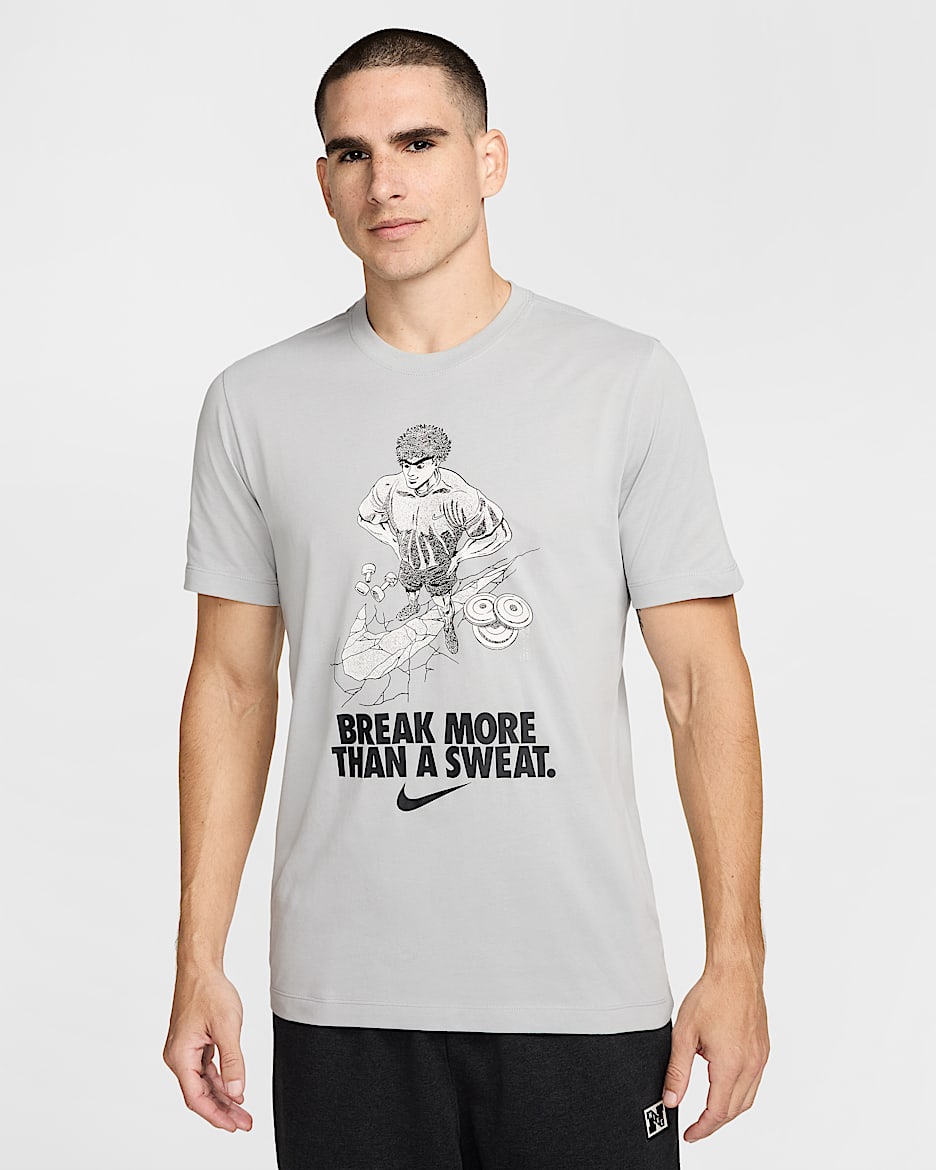 Nike Men's Dri-FIT Fitness T-Shirt - Light Smoke Grey