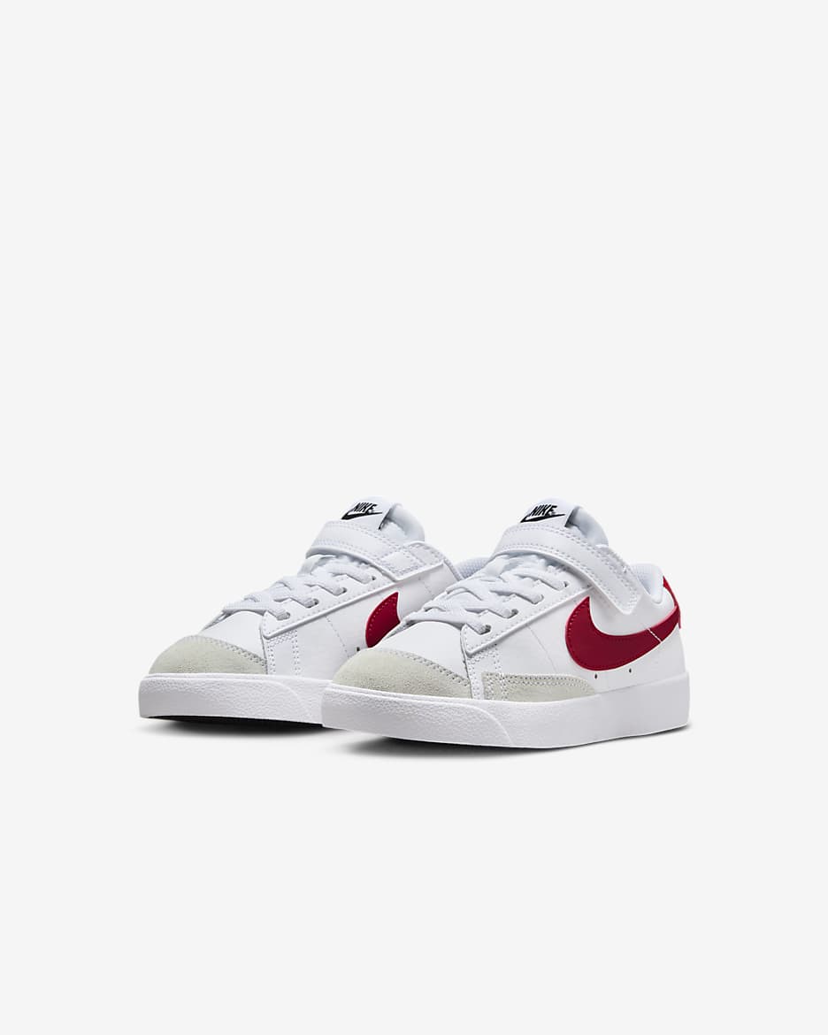 Nike Blazer Low '77 Younger Kids' Shoes - White/Black/Gym Red