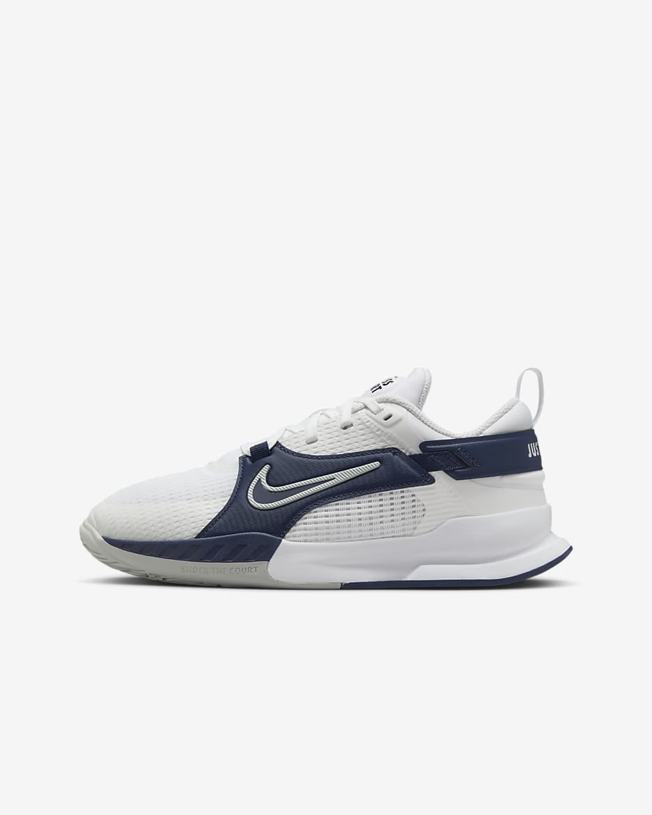 Nike Crosscourt-sko til mindre/større børn - hvid/Midnight Navy/Light Silver