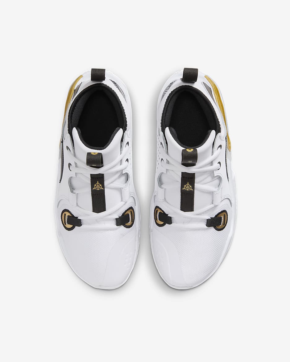 Nike Air Zoom Crossover 2 Older Kids' Basketball Shoes - White/Black/Tint/Metallic Gold