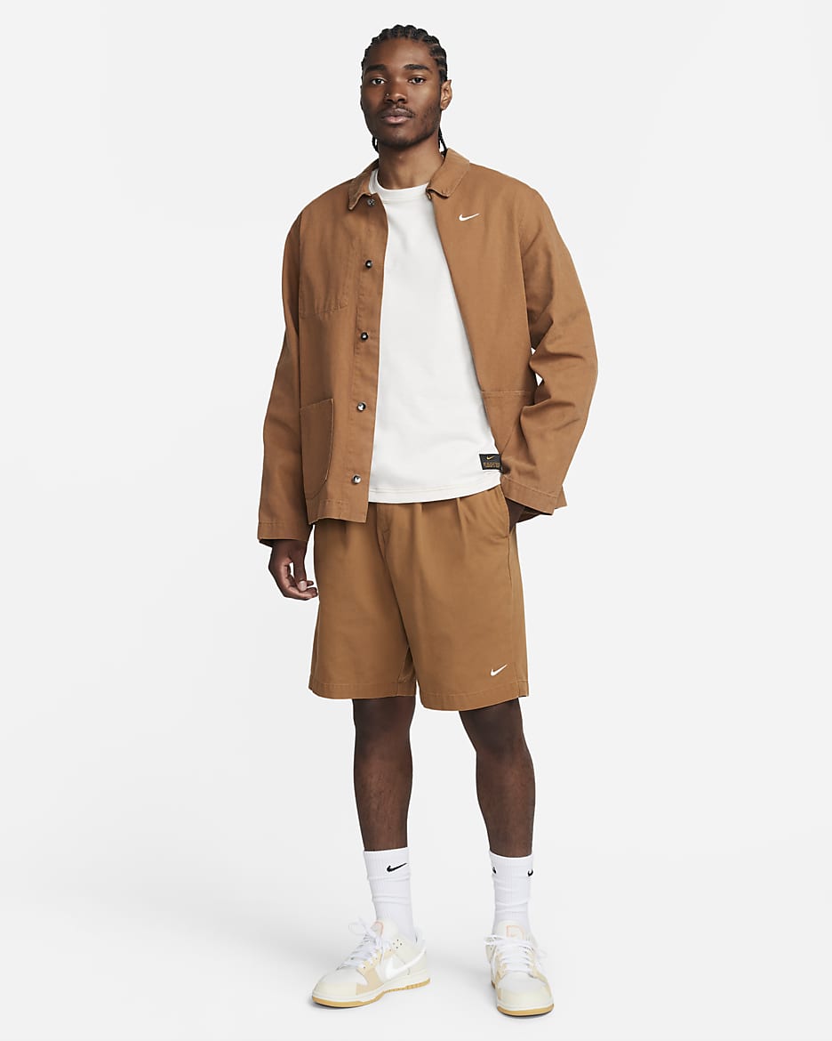 Nike Life Kurzarm-Strickoberteil für Herren - Phantom/Gold Suede